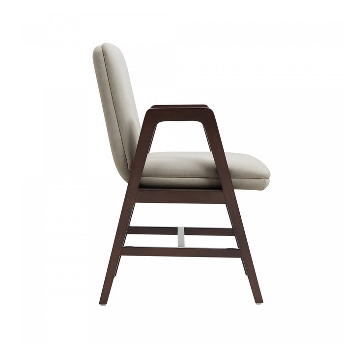 Stella Modern Velvet Wood Armchair in Champagne - Set of 2