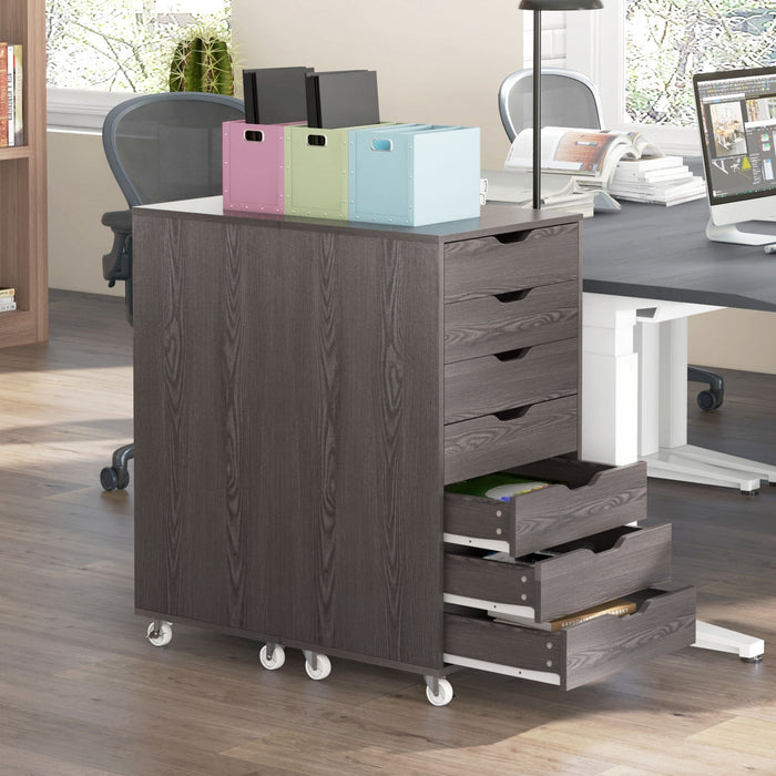 Vinsetto Mobile Filing Cabinet with Drawers File Cabinet with Wheels Grey