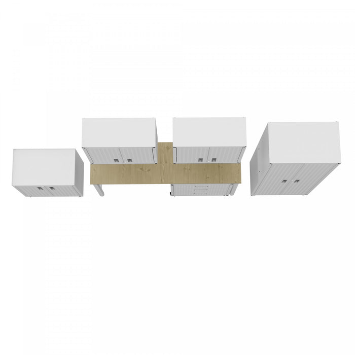 Fortress Modern 6-Piece Garage Set in White Garage Storage