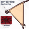 Costway Patio 10FT Hanging Offset Umbrella 32 LED Lights Sand Bag Outdoor Cross Base Wine