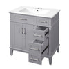 Savannah 30 Inch Bathroom Vanity with Ceramic Sink and Spacious Storage Cabinet, Grey | Savannah Meuble de salle de bain 30 pouces avec vasque en ceramique et armoire de rangement spacieux, Gris