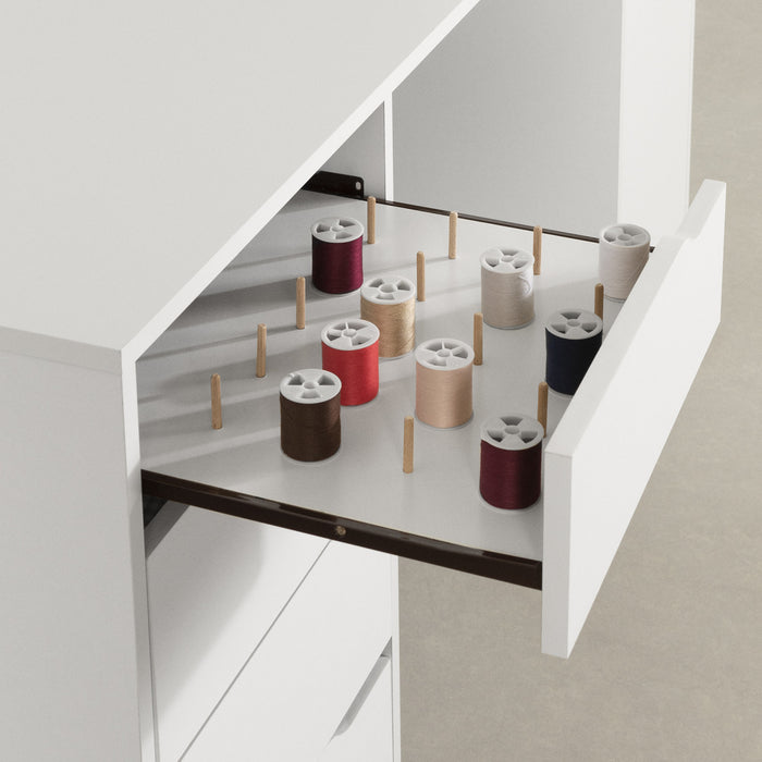 Crea Sewing Craft Table On Wheels - Pure White