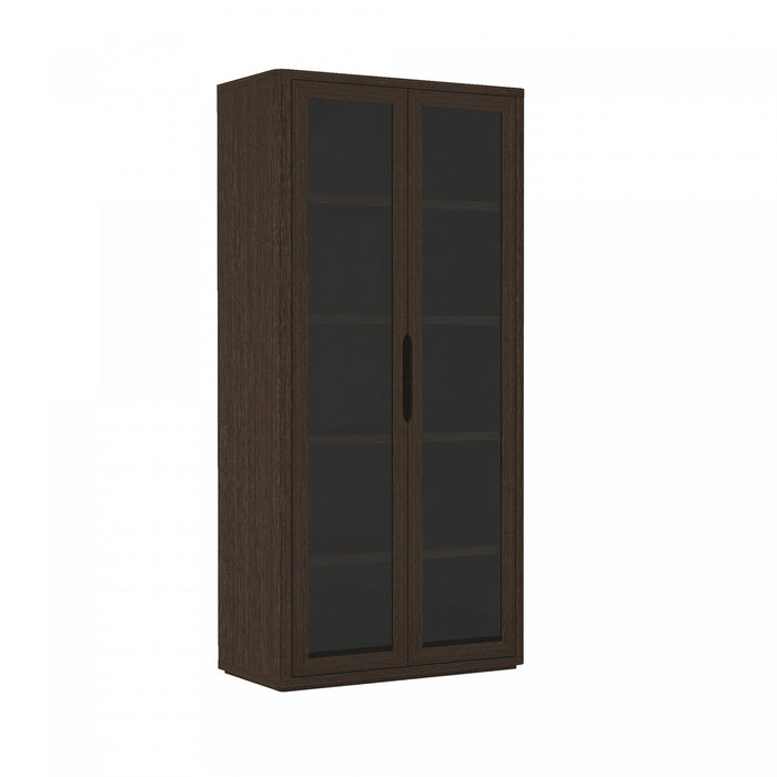 Rivington Modern 38\" Bookcase Cabinet in Walnut - Set of 2