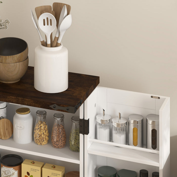HOMCOM Kitchen Pantry Cabinet Storage Cabinet with Adjustable Shelves White