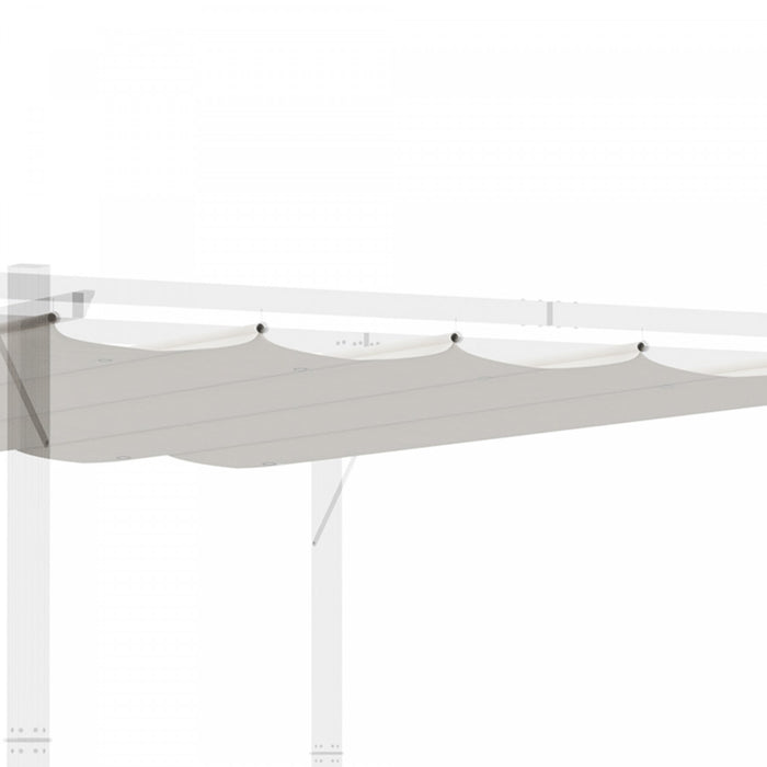 Outsunny Retractable Replacement Pergola Canopy For 10' X 13' Pergola, Pergola Cover Replacement, Cream White