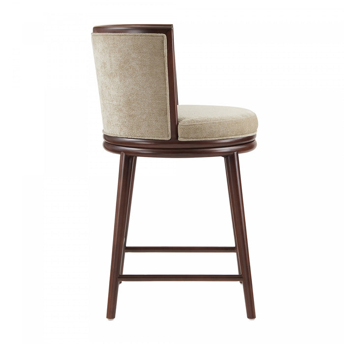 Evalyn Modern Wood Upholstered Counter Stool in Natural - Set of 2