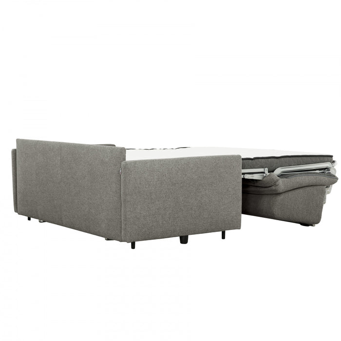 Brix 70 in. Textured Weave Euro Sofa Bed with Memory Foam Mattress - Stone