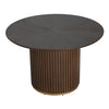 Cove 47.25" Round Pedestal Dining Table for 4-5 People, Brown | Table a manger ronde a piedestal Cove 47,25 pouces pour 4 a 5 personnes, brun