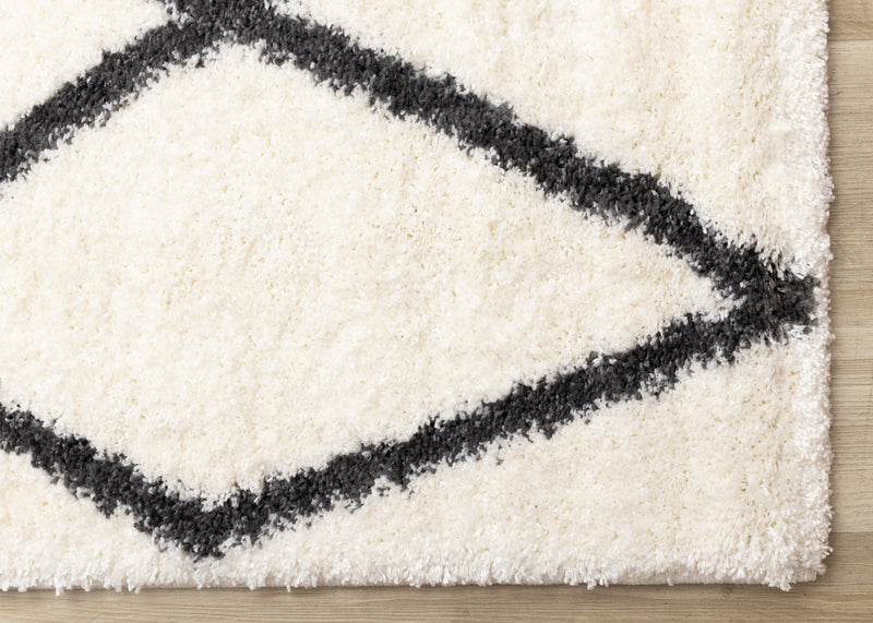 Fairmont White Grey Trellis Rug, 7'10\" x 10'6\" Indoor Area Rug