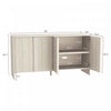 Novara Contemporary 60" Sideboard in Whitewashed Oak (4-Door) | Buffet contemporain Novara 60" en chene blanchi (4 portes)