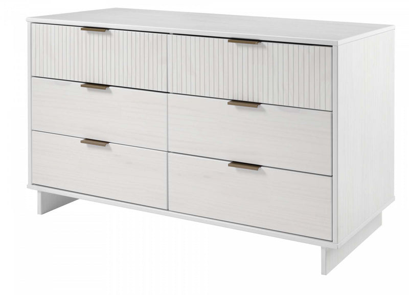 Granville Modern 55\" Dresser in White (6-Drawer)