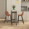 HOMCOM 27" Counter Height Bar Stools Set of 2, Industrial Kitchen Stools