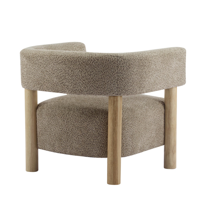 Evelyn Accent Arm Chair with Comfortable Seating and Boucle Upholstery,Light Camel Accent Chair