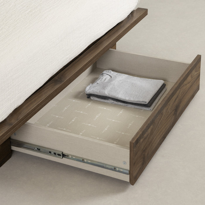 Musano Platform Bed And Headboard Set Natural Walnut - South Shore