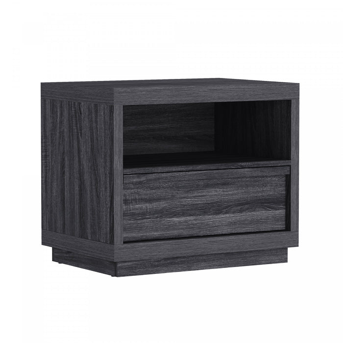 Navis Contemporary 26\" Nightstand in Charcoal Gray (1-Drawer)