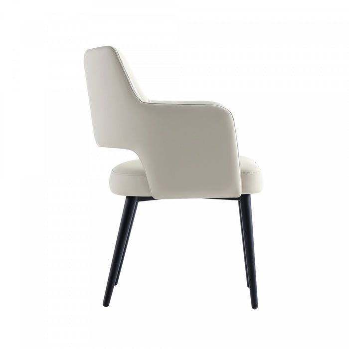 Tremont Modern Metal Vegan Leather Armchair in Stone Gray