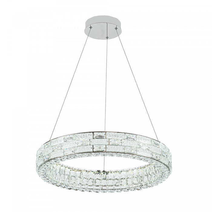 Elegance Integrated Led Chandelier 24\", Chrome With Crystal Glassware