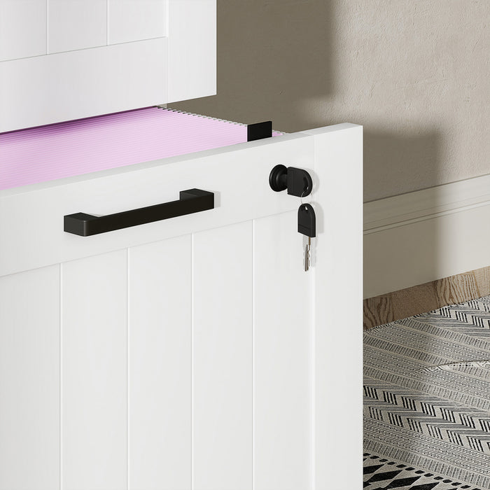 HOMCOM 4 Drawer File Cabinet with Lock Filing Cabinet for A4 Letter White