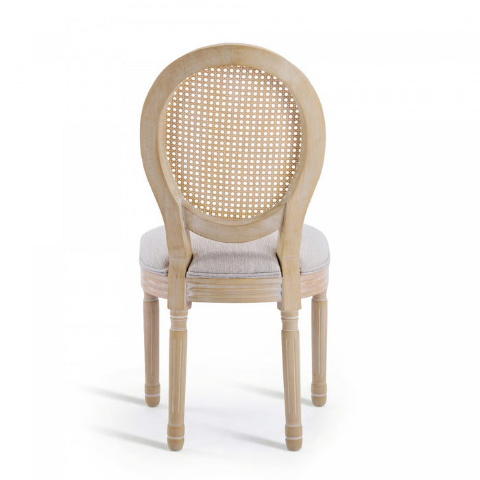 Ethan Solid Wood Rubberwood Dining Chair Set of 2 Pieces with Upholstered Seat,Beige