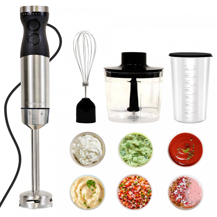 Kenmore Imersion Blender with Chopper, Whisk & Beaker - KKIBC5SS