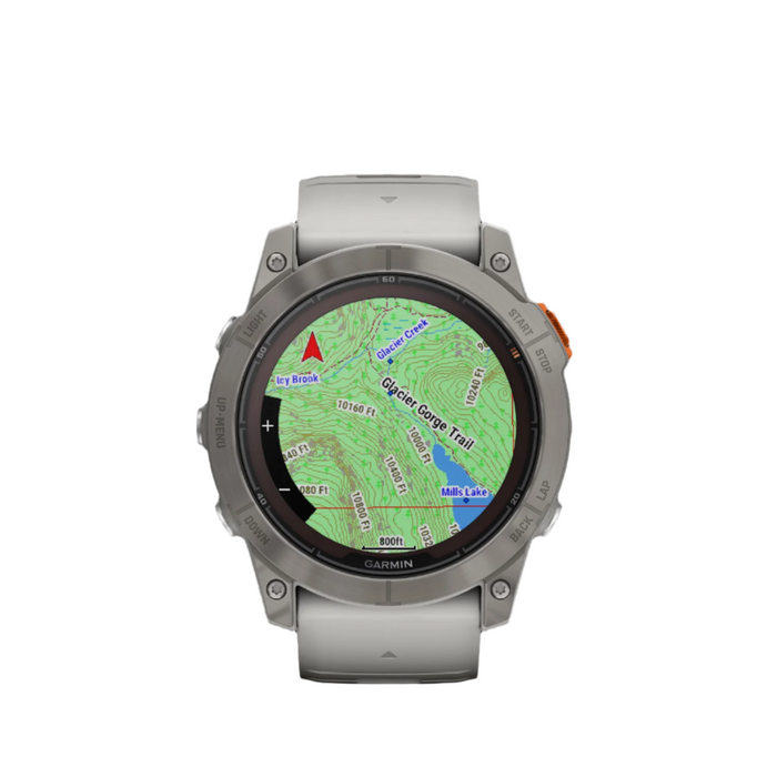 Garmin Fenix® 7x Pro Gps Smartwatch - Health Monitoring With Solar Charging, 51mm - Titanium/orange