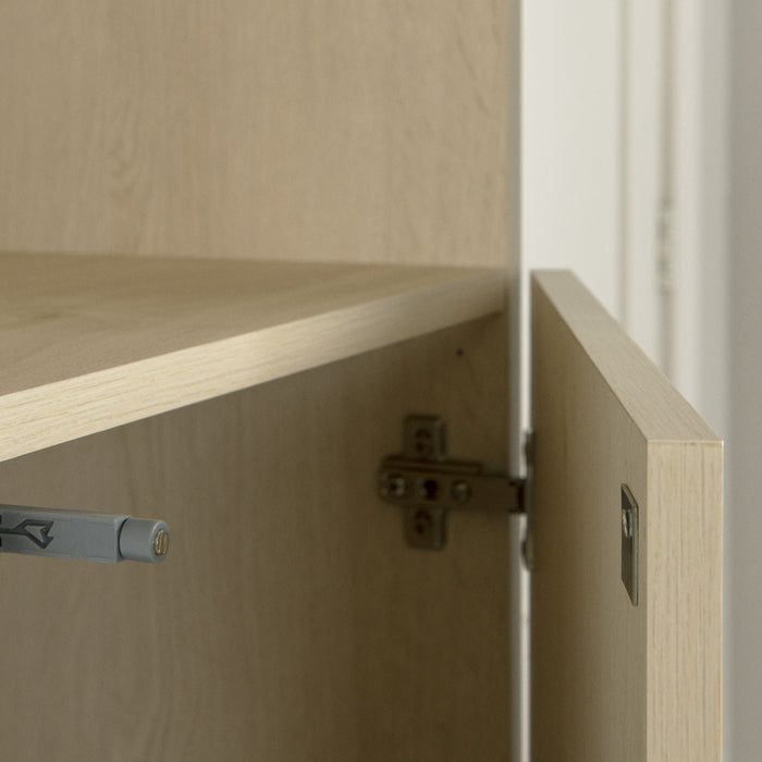 Liora 2-door Narrow Bookcase - Bleached Oak 