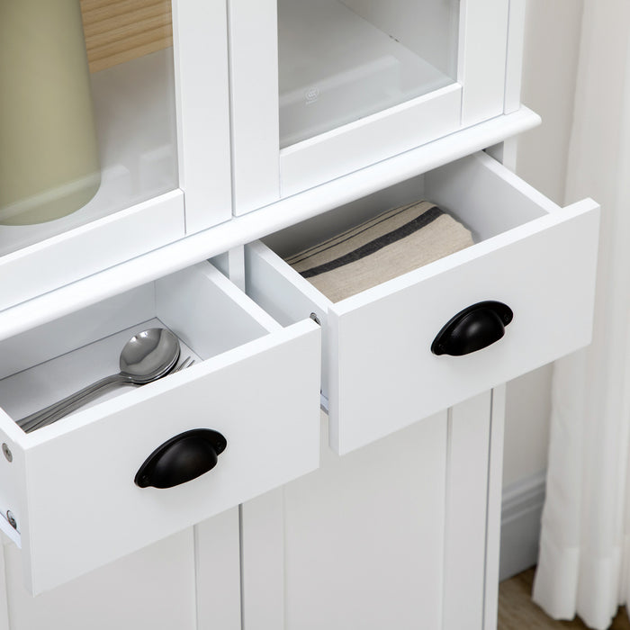 HOMCOM 61\" Kitchen Pantry Storage Cabinet w/ Shelves Soft Close Doors
