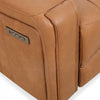 Bellamy 37 in. Leather Match Power Glider Recliner with Adjustable Headrest and USB - Cognac | Fauteuil inclinable electrique a mouvement coulissant Bellamy de 37 po en cuir assorti avec appuie-tete ajustable et USB - Cognac