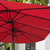 Costway 15' Market Outdoor Umbrella Double-Sided Twin Patio w/ Crank Wine