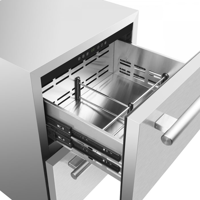 Forno Como 24-Inch Drawer Refrigerator, Stainless Steel, Outdoor/Indoor, 4.87 cu.ft. - FDROD1611-24S