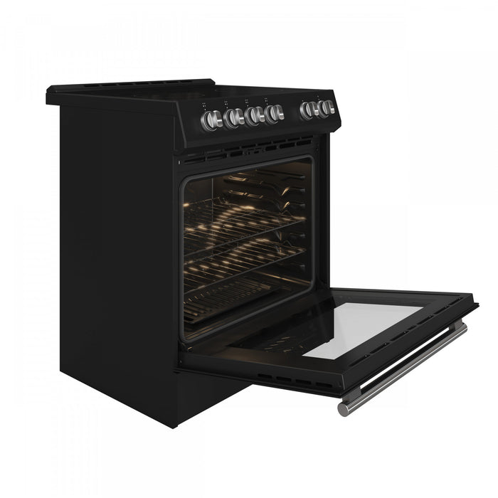 Leonardo Espresso 30\" Slide-In Electric Range in Black 5.0 cu. Ft. -FFSEL6022-30BLK