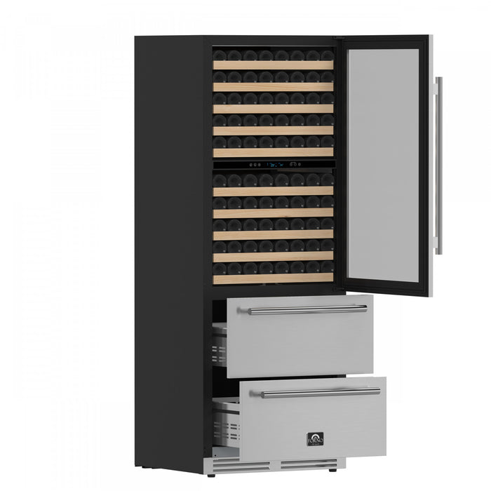 Forno Celano 30\" Triple Zone Wine and Beverage Cooler, 21.3 cu.ft, Stainless Steel- FWCDR6697-30S