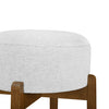 Vera Rubber Wood Bar Stool Set of 4 Indoor Seating with Round Ivory Cushion,Dark Walnut | Vera – Lot de 4 tabourets de bar en bois d’hevea pour interieur avec coussin rond ivoire, finition noyer fonce