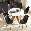 HOMCOM Modern Dining Chairs Set of 6 with PU Leather Cushion, Wood Frame