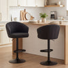 HOMCOM Adjustable Bar Stools Set of 2 with Swivel Seat, ‎Black