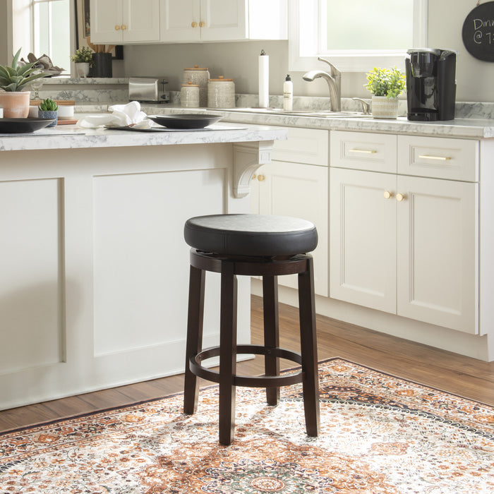 Maya Faux Leather Counter-Height Stool - Black