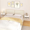 HOMCOM Floating Nightstands Set of 2 with Fluted Drawer Open Shelf White