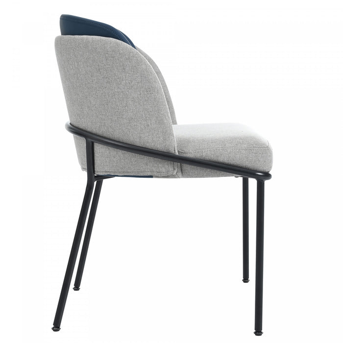 Olivia Set of 4 Modern Dining Chair with Slanted Legs and Adjustable Feet,Blue&Gray