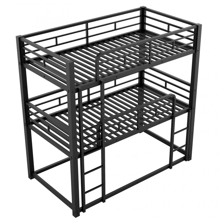 Jenny Twin Triple Space-saving Metal Bed With 3 Sleeping Levels, Black