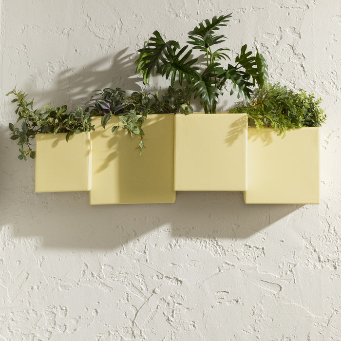 Dalya 2-Piece Outdoor Wall Planter - Light Yellow