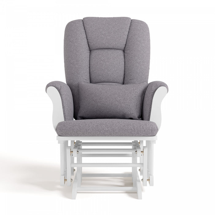 Storkcraft Tuscany Glider and Ottoman - White/Gray Swirl