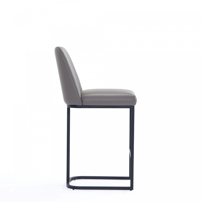 Serena Modern Metal Upholstered Counter Stool in Taupe Bar Stool