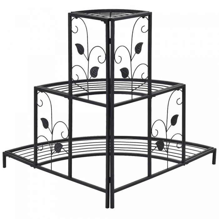 Costway 3 Tier Floral Corner Plant Stand Metal Flower Pot Rack Stair Display Ladder