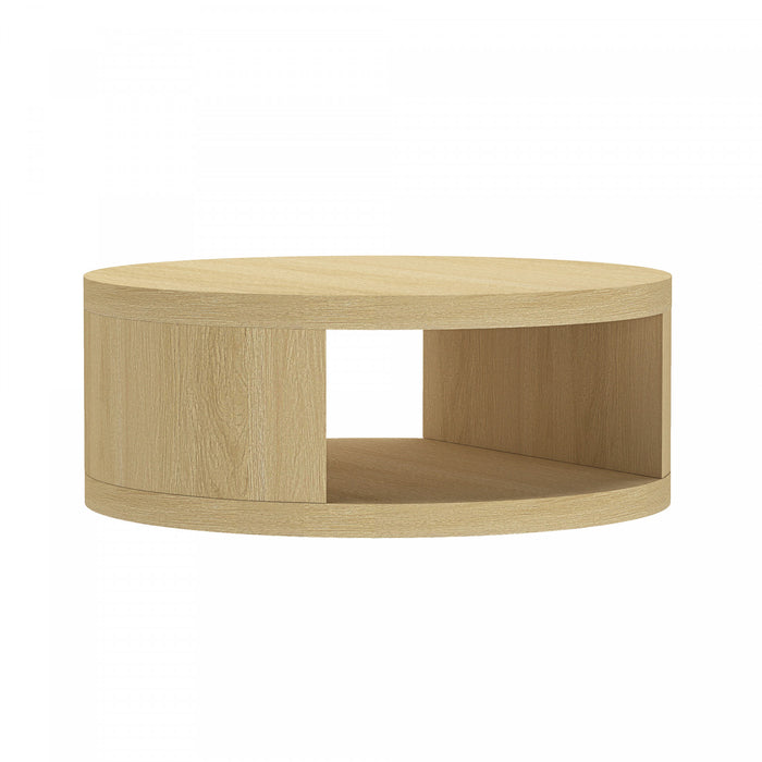 Alure Contemporary 36\" Round Coffee Table in Natural Oak