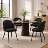 HOMCOM Dining Chairs Set of 4 Kitchen Chairs with Metal Legs Black