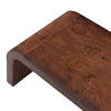 Haven 53.7" Modern Waterfall Coffee Table Rectangular Burl Veneer Table with Curved Edges, Brown | Table basse cascade rectangulaire Haven 53,7 pouces moderne placage bois avec bords arrondis, brun