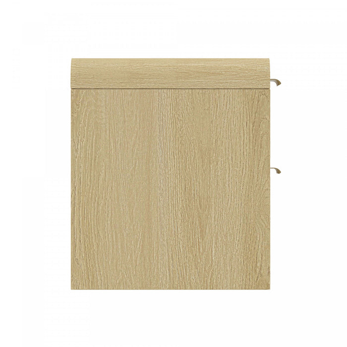 Grace Modern 28\" Nightstand in Natural Oak and Gold (2-Drawer) - Set of 2