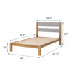 Kumiki Interlocking Bamboo Platform Bed with Headboard - Twin Size | Kumiki lit plateforme à emboîtement en bambou avec tête de lit - Simple