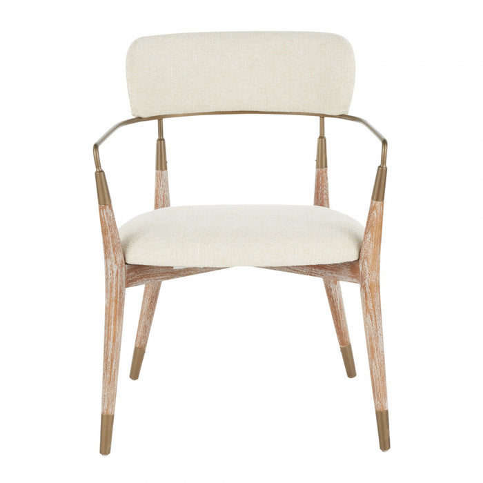 LumiSource Savannah Cream Fabric Contemporary Dining Chair - Set of 2