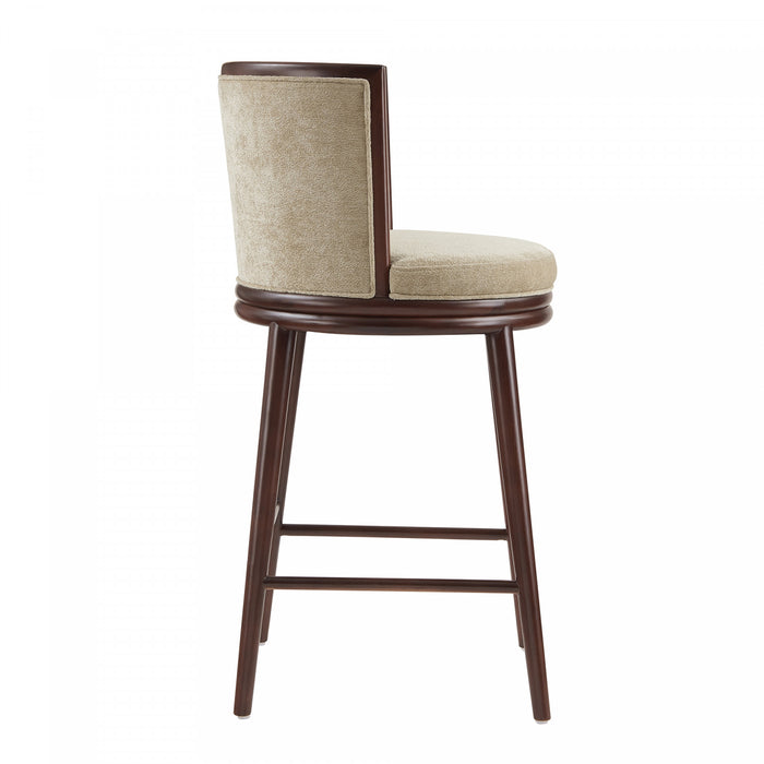Evalyn Modern Wood Upholstered Barstool in Natural - Set of 3